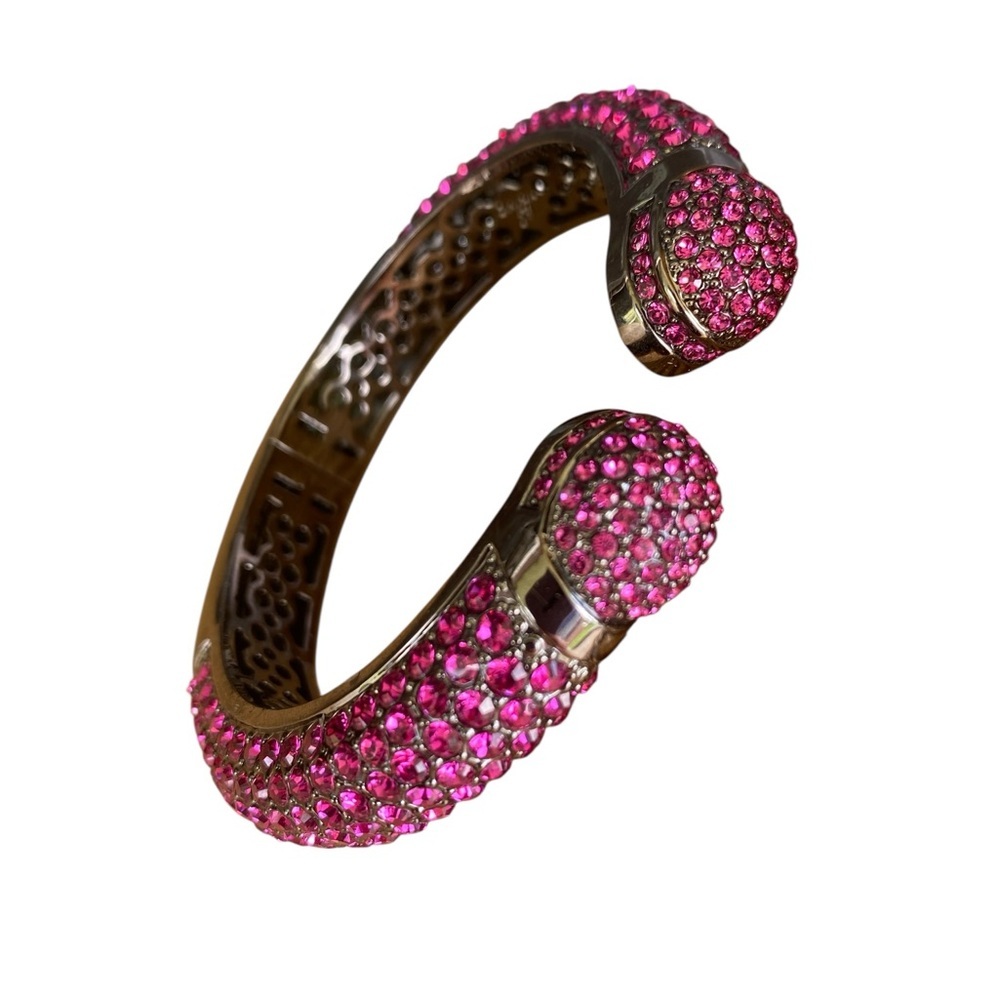 Joan Boyce Vintage Pink Rhinestone Cuff Bracelet